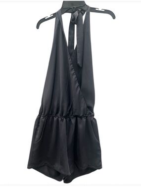 Tyche Black Halter Romper